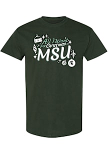 Michigan State Spartans Green All I want for Christmas Short Sleeve T Shirt