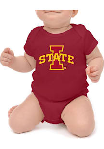 Little King Iowa State Cyclones Baby Cardinal Primary Logo Short Sleeve One Piece