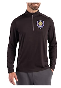 Cutter and Buck Orlando City SC Mens Black Coastline Long Sleeve Qtr Zip Pullover