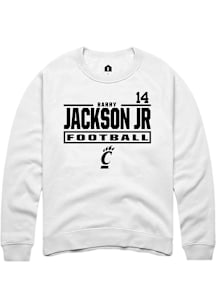 Barry Jackson Jr Cincinnati Bearcats Mens White NIL Stacked Box Player Crew