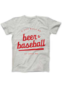 Series Six St Louis Grey Beer and Baseball Short Sleeve T Shirt