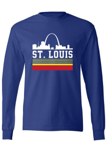 Series Six St Louis Blue Retro Skyline Long Sleeve T Shirt