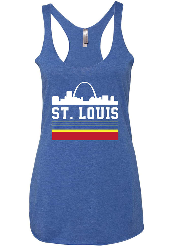 Series Six St Louis Womens Blue Retro Skyline Tank Top