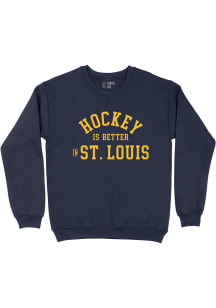 Series Six St Louis Mens Navy Blue Hockey is Better Long Sleeve Crew Sweatshirt