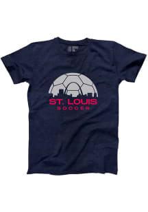 Series Six St Louis Navy Blue Soccer Skyline Short Sleeve Fashion T Shirt