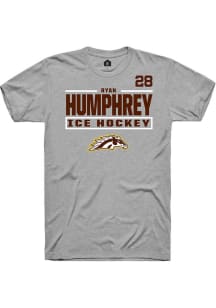 Ryan Humphrey Rally Mens Grey Western Michigan Broncos NIL Stacked Box Player T Shirt