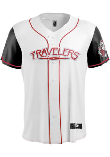 Arkansas Travelers Mens White Home Limited Baseball Jersey