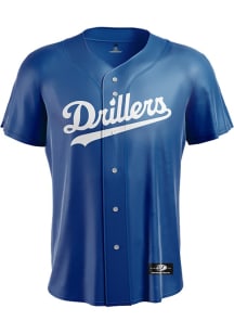 Tulsa Drillers Mens Replica Button Up Jersey - Blue