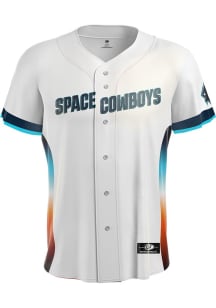 Sugar Land Space Cowboys Mens Replica Button Up Jersey - White
