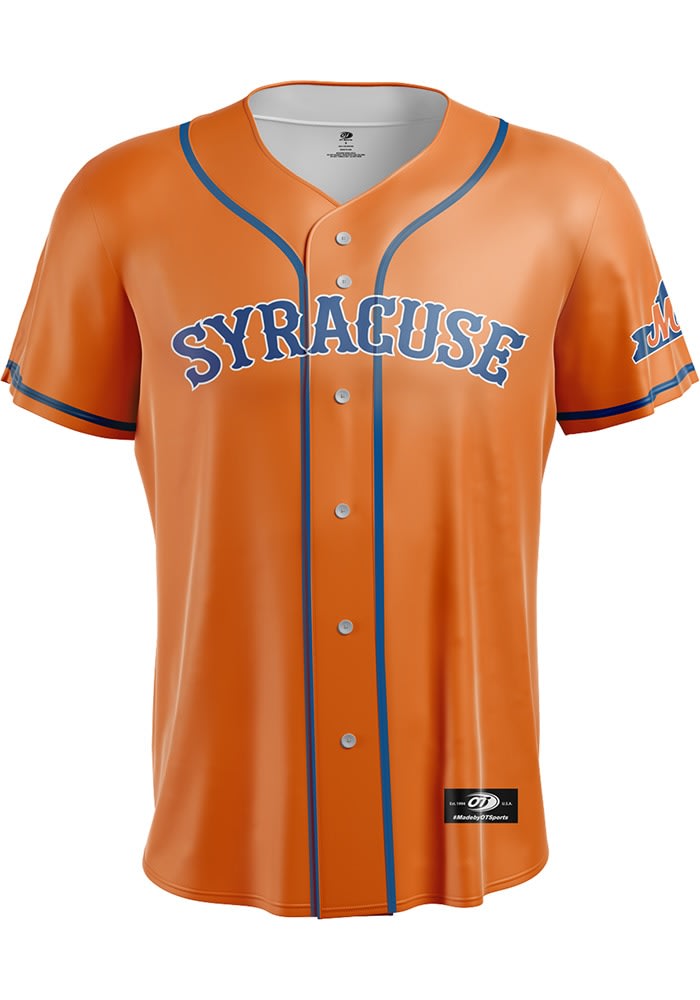 Syracuse Mets Mens Replica ORANGE Button Up Jersey - 18500020