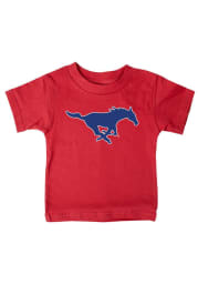 SMU Mustangs Infant Mascot Short Sleeve T-Shirt Red