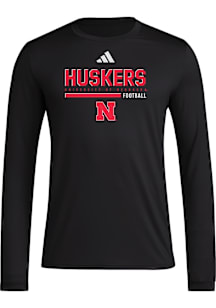 Adidas Nebraska Cornhuskers Black Pregame Long Sleeve T-Shirt