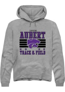 Ludivine Aubert Rally Mens Grey K-State Wildcats NIL Striped Player Hood