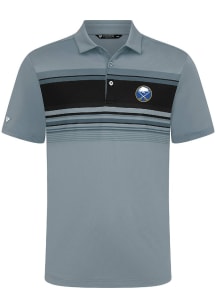 Levelwear Buffalo Sabres Mens Grey Onward Embroidered 3D Patch Short Sleeve Polo