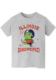 Vive La Fete Illinois Fighting Illini Youth Grey Dino-Riffic Short Sleeve T-Shirt