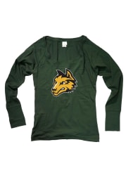 WSU Raiders Juniors Green Cotton Jersey Long Sleeve Scoop Neck