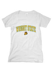 Wright State Raiders Womens White Scoop Short Sleeve Scoop