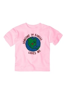 Kansas Toddler Girls Pink Someone Loves Me Short Sleeve T-Shirt
