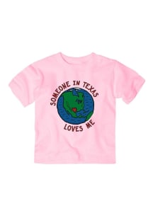 Texas Toddler Girls Pink Someone Loves Me Short Sleeve T-Shirt