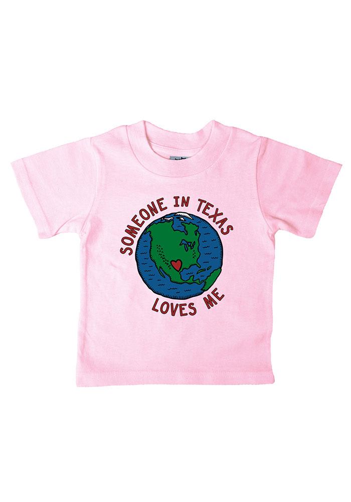 Texas Infant Someone in TX Loves Me Short Sleeve T-Shirt Pink