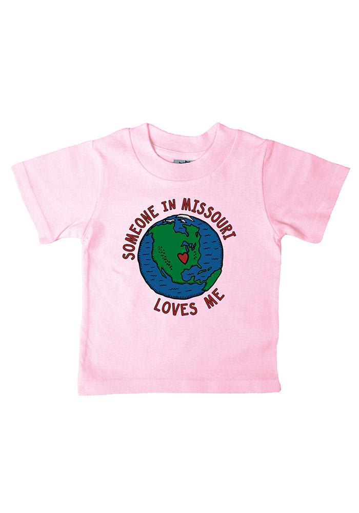 Missouri Infant Girls Someone Loves Me Short Sleeve T-Shirt Pink
