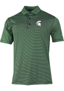 Mens Michigan State Spartans Green Columbia Heat Seal Double Hit Short Sleeve Polo Shirt