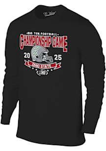 Ohio State Buckeyes Black 2025 Big 10 Football Championships Long Sleeve T Shirt