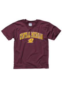 Central Michigan Chippewas Youth Maroon Arch Mascot Short Sleeve T-Shirt