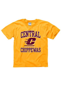 Central Michigan Chippewas Youth Gold #1 Short Sleeve T-Shirt