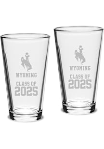 Wyoming Cowboys Class of 2025 Set of 2 Pint Glass - White