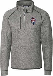 Cutter and Buck Colorado Rapids Mens Grey Mainsail Long Sleeve Qtr Zip Pullover