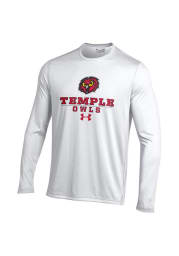 Under Armour Temple Owls White Tech Long Sleeve T-Shirt