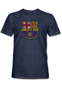 FC Barcelona Navy Blue Vintage Logo Short Sleeve Fashion T Shirt