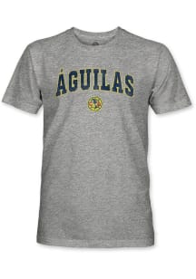 Club América Grey Arch Mascot Short Sleeve Fashion T Shirt