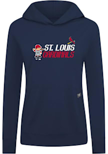 Levelwear St Louis Cardinals Womens Navy Blue Relay 8-Bit Baseball Hooded Sweatshirt