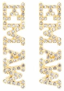 Pave Rhinestone Stud K-State Wildcats Womens Earrings - Gold