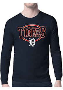 Starter Detroit Tigers Navy Blue Team Track Long Sleeve T Shirt