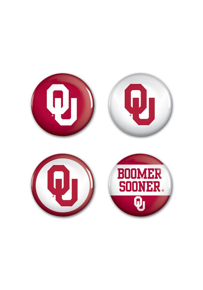Oklahoma Sooners 1 1/4 4 Pack Button