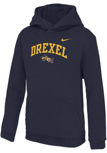 Youth Drexel Dragons Navy Blue Nike Primary Team Logo Long Sleeve Hooded Sweatshirt