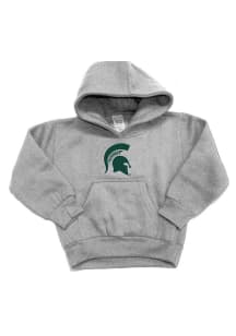 Toddler Grey Michigan State Spartans Logo Long Sleeve Hooded Sweatshirt