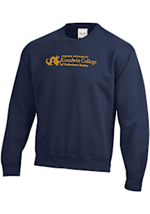 Mens Navy Blue Drexel Dragons Embroidered Crew Sweatshirt