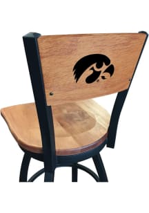Brown Iowa Hawkeyes Maple Seat Maple Back Swivel Pub Stool