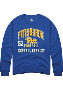 Kendall Stanley Rally Mens Blue Pitt Panthers NIL Arch Logo Player Crew
