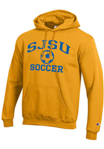 Champion San Jose State Spartans Mens Gold Soccer Powerblend Long Sleeve Hoodie