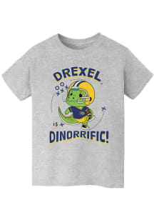 Youth Drexel Dragons Grey Vive La Fete Dino-Riffic Short Sleeve T-Shirt