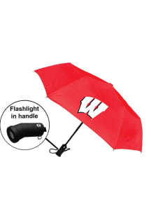 Red Wisconsin Badgers Storm Flashlight Umbrella