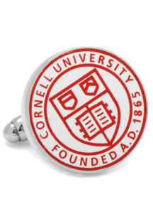 Cornell Big Red Silver Plated Mens Cufflinks