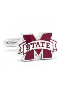 Mississippi State Bulldogs Silver Plated Mens Cufflinks