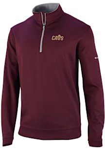 Columbia Cleveland Cavaliers Mens Maroon Wickham Hills Long Sleeve Qtr Zip Pullover