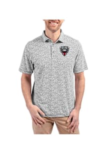 Cutter and Buck DC United Mens Black Virtue Eco Pique Botanical Short Sleeve Polo